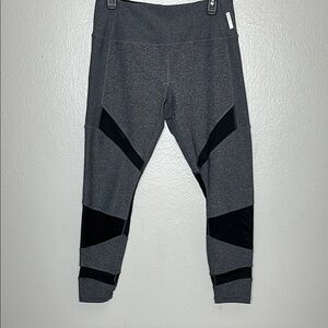 RBX Gray and Black Leggings with Color Blocking Design